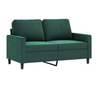 vidaXL Sofá de 2 Plazas, Sofá con Cojines Traseros, Sofá Tapizado de 2 Personas, Asiento Biplaza para Salón, Terciopelo Verde Oscuro