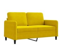 vidaXL Sofá de 2 Plazas, Sofá con Reposabrazos Respaldo, Sofá Biplaza Tapizado, Mueble Asiento para Salón Oficina Dormitorio, Terciopelo Amarillo