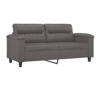 vidaXL Sofá de 2 Plazas, Sofá con Reposabrazos Respaldo, Sofá Biplaza Tapizado, Mueble Asiento para Salón Dormitorio, Cuero Sintético Gris