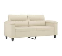 vidaXL Sofá de 2 plazas – Tapizado en cuero sintético crema, con reposabrazos y respaldo