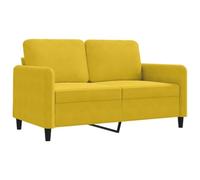 vidaXL Sofá de 2 Plazas, Sofá con Reposabrazos Respaldo, Sofá Biplaza Tapizado, Mueble Asiento para Salón Oficina Dormitorio, Terciopelo Amarillo