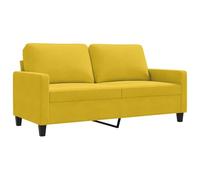 vidaXL Sofá de 2 Plazas, Sofá con Reposabrazos Respaldo, Sofá Biplaza Tapizado, Mueble Asiento para Salón Oficina, Terciopelo Amarillo