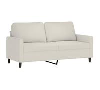 vidaXL Sofá de 2 Plazas, Sofá con Respaldo Reposabrazos, Sofá de Descanso Televisión, Asiento Tapizado para Salón, Terciopelo Crema