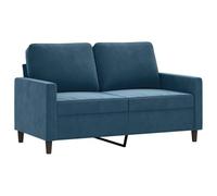 vidaXL Sofá de 2 Plazas, Sofá con Respaldo Reposabrazos, Sofá de Descanso Televisión, Asiento Tapizado para Salón, Terciopelo Azul