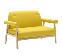 Sofá de 2 plazas de tela amarillo