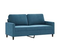 vidaXL Sofá de 2 Plazas, Sofá con Respaldo Reposabrazos, Sofá de Descanso Televisión, Asiento Tapizado para Salón, Terciopelo Azul