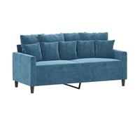 vidaXL Sofá de 2 Plazas, Sofá Biplaza con Reposabrazos Cojines, Asiento Tapizado, Sofá Acolchado para Salón Dormitorio, Terciopelo Azul