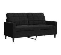 vidaXL Sofá de 2 plazas Terciopelo Negro 140 cm, sofá, loveseat, sofá de salón, sofás, sofá tapizado, Asientos de salón, sofá de 2 Personas