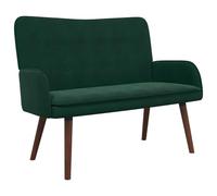 vidaXL Sofá de 2 Plazas Verde Oscuro 115 x 61 x 87 cm Terciopelo