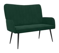vidaXL Sofá de 2 Plazas Verde Oscuro 115 x 61 x 87 cm Terciopelo