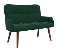 vidaXL Sofá de Dos Plazas Verde Oscuro 115 x 61 x 87 cm Terciopelo, Sofá Elegante para Sala, loveseat Moderno de Terciopelo, Cama Espacios Chicos