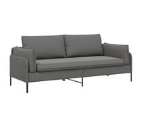 vidaXL Sofá de 3 plazas 3 Plaza Gris Oscuro 222 x 81 x 89 cm