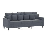vidaXL Sofá de 3 Plazas, Asiento con Reposabrazos Respaldo, Sillón de Descanso Relax Televisión, Sofá Tapizado para Salón, Tela Gris Oscuro