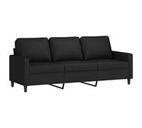 vidaXL Sofá de 3 Plazas, Asiento con Reposabrazos Respaldo, Sillón de Descanso Televisión, Sofá Tapizado para Salón, Terciopelo Negro