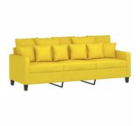 vidaXL Sofá de 3 Plazas, Asiento con Reposabrazos Respaldo, Sillón de Descanso Televisión, Sofá Tapizado para Salón Hogar, Tela Amarillo Claro