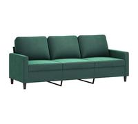 vidaXL Sofá de 3 Plazas, Asiento con Reposabrazos Respaldo, Sofá de Descanso Televisión, Sillón Tapizado para Salón Hogar, Terciopelo Verde Oscuro