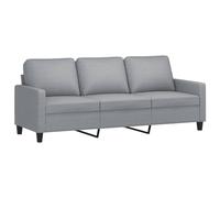 vidaXL Sofá de 3 Plazas, Asiento con Respaldo Reposabrazos Acolchados, Sofá Tapizado de Descanso, Sillón para Salón Hogar, Tela Gris Claro