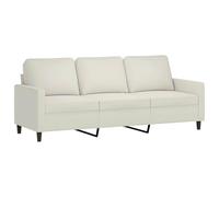 vidaXL Sofá de 3 Plazas, Asiento con Respaldo Reposabrazos, Sofá de Televisión Relax Descanso, Asiento Tapizado para Salón, Terciopelo Color Crema