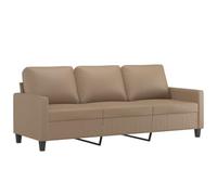 vidaXL Sofá de 3 Plazas, Asiento con Respaldo Reposabrazos, Sofá Tapizado de Descanso, Sillón para Salón Hogar, Cuero Sintético Color Capuchino