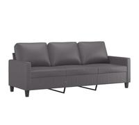vidaXL Sofá de 3 Plazas, Asiento con Respaldo Reposabrazos, Sofá Tapizado de Descanso, Sillón para Salón Hogar, Cuero Sintético Gris