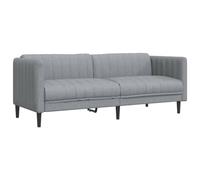 vidaXL Sofá de 3 Plazas, Asiento de Relax con Respaldo Reposabrazos, Sillón Tapizado de Televisión, Mueble para Salón Hogar, Tela Gris Claro