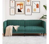 vidaXL Sofá de 3 Plazas, Asiento de Relax Televisión con Respaldo Reposabrazos, Sillón Tapizado de Descanso, Mueble para Salón, Tela Verde Oscuro