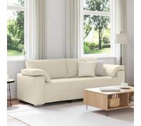 vidaXL Sofá de 3 plazas Beige 220 cm Tejido Mezcla de Lino, Conjunto de Sofás Moderno, Duradero, Confortable, Minimalista, Chic, Ideal para tu Sala, Espacio Urbano