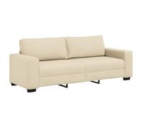 vidaXL Sofá de 3 plazas Color Crema, 220x77x82 cm, de Tela