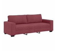 vidaXL Sofá de 3 plazas Color Rojo Vino, 220x77x82 cm, de Tela