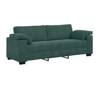 vidaXL Sofá de 3 plazas, color verde oscuro, 220 x 77 x 82 cm, terciopelo, sofá de tres plazas, sofá de terciopelo, sofá modular