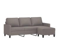 vidaXL Sofá de 3 plazas con Taburete de Tela Gris Taupe 180 cm