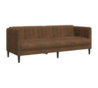 vidaXL Sofá de 3 Plazas, Asiento de Relax con Respaldo Reposabrazos, Sillón Tapizado de Televisión, Mueble para Salón, Cuero Sintético de Ante Marrón