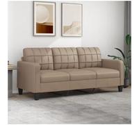 vidaxl Sofá de 3 plazas de cuero sintético color capuchino 180 cm
