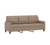 vidaXL Sofá de 3 plazas de cuero sintético color capuchino 180 cm