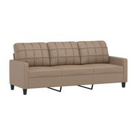 vidaXL Sofá de 3 plazas de cuero sintético color capuchino 180 cm