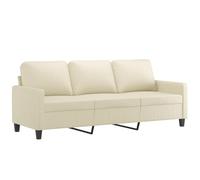 Vidaxl sofá de 3 plazas de cuero sintético color crema 180 cm