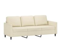 Vidaxl sofá de 3 plazas de cuero sintético color crema 180 cm