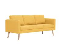 Vidaxl sofá de 3 plazas de tela amarillo