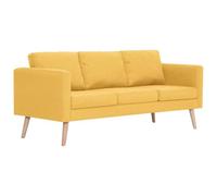Sofá De 3 Plazas De Tela Amarillo Vidaxl