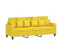 Vidaxl sofá de 3 plazas de tela amarillo claro 180 cm