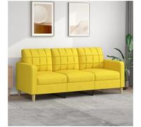 vidaxl Sofá de 3 plazas de tela amarillo claro 180 cm