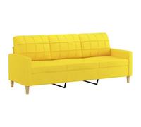 vidaXL Sofá de 3 plazas de tela Amarillo claro 180 cm