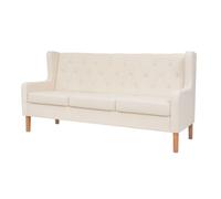 Vidaxl sofá de 3 plazas de tela color blanco crema