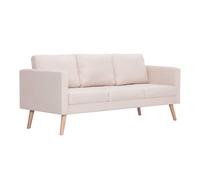 Vidaxl sofá de 3 plazas de tela color crema