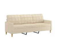 vidaXL Sofá de 3 plazas de Tela Crema 180 cm, sofá, loveseat, sofá de salón, sofás, sofá tapizado, Asientos de salón, sofá de 3 Personas