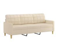 vidaXL Sofá de 3 plazas de Tela Crema 180 cm, sofá, loveseat, sofá de salón, sofás, sofá tapizado, Asientos de salón, sofá de 3 Personas