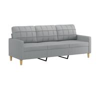 Vidaxl sofá de 3 plazas de tela gris claro 180 cm