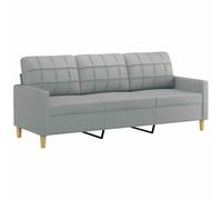 vidaXL Sofá de 3 plazas de Tela Gris Claro 180 cm, sofá, loveseat, sofá de salón, sofás, sofá tapizado, Asientos de salón, sofá de 3 Personas