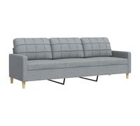 vidaXL Sofá de 3 plazas de Tela Gris Claro 210 cm, sofá, loveseat, sofá de salón, sofás, sofá tapizado, Asientos de salón, sofá de 3 Personas