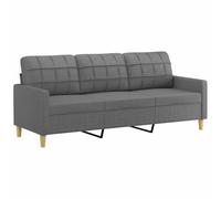 vidaXL Sofá de 3 plazas – tapizado en tela gris oscuro – 180 cm